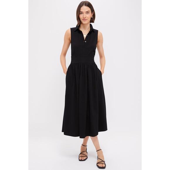 POMANDER PLACE Black Mikaela Midi Dress Size M NWT Retail $148 Tuckernuck - Picture 1 of 8